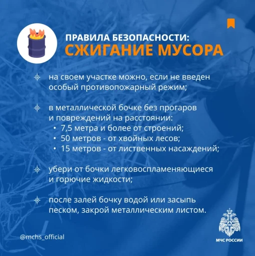 ПРАВИЛА БЕЗОПАСНОСТИ: Сжигание мусора ПРАВИЛА БЕЗОПАСНОСТИ: Сжигание мусора.